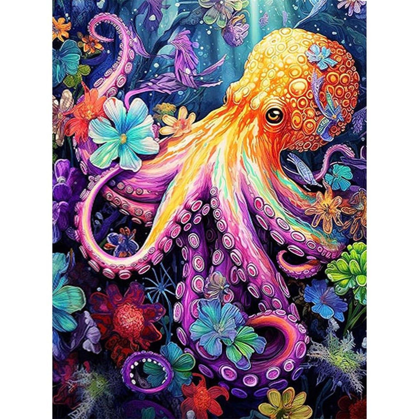 Octopus - Full 11CT Stamped Cross Stitch 50x68CM - Yishu