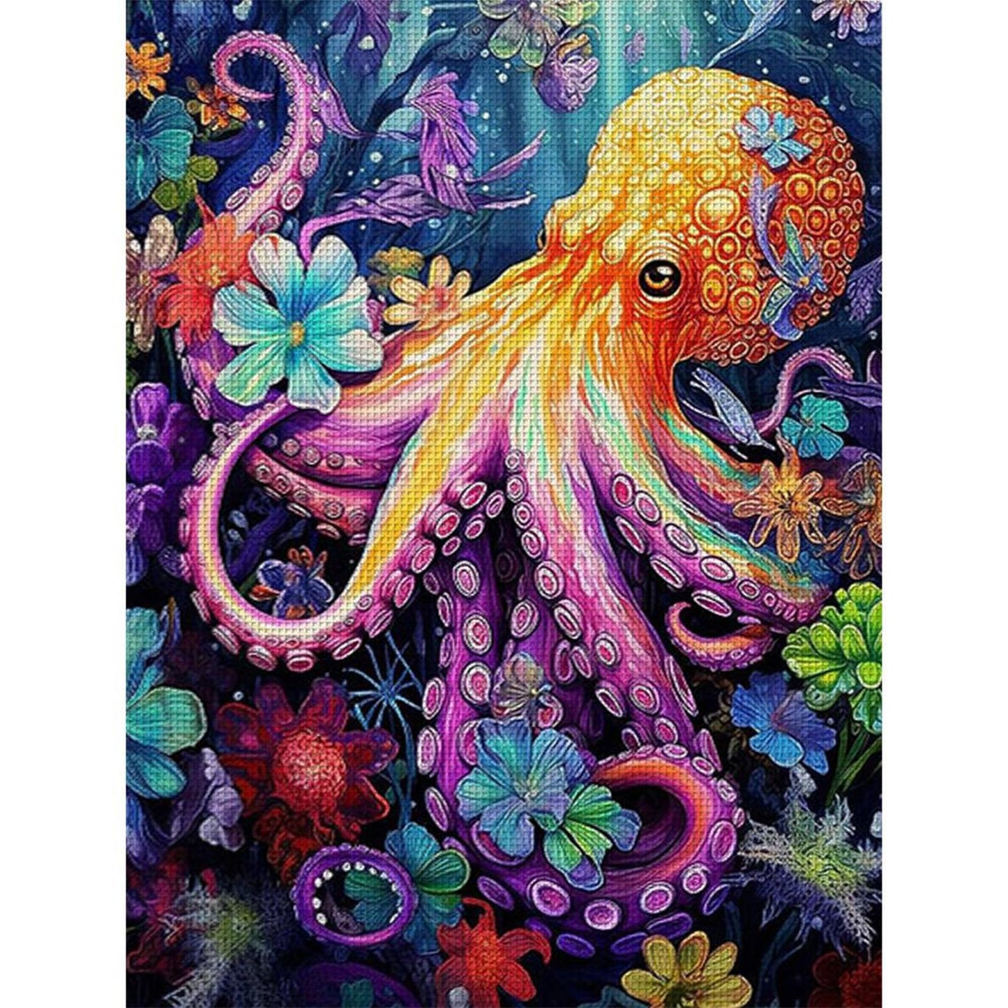 Octopus - Full 11CT Stamped Cross Stitch 50x68CM - Yishu