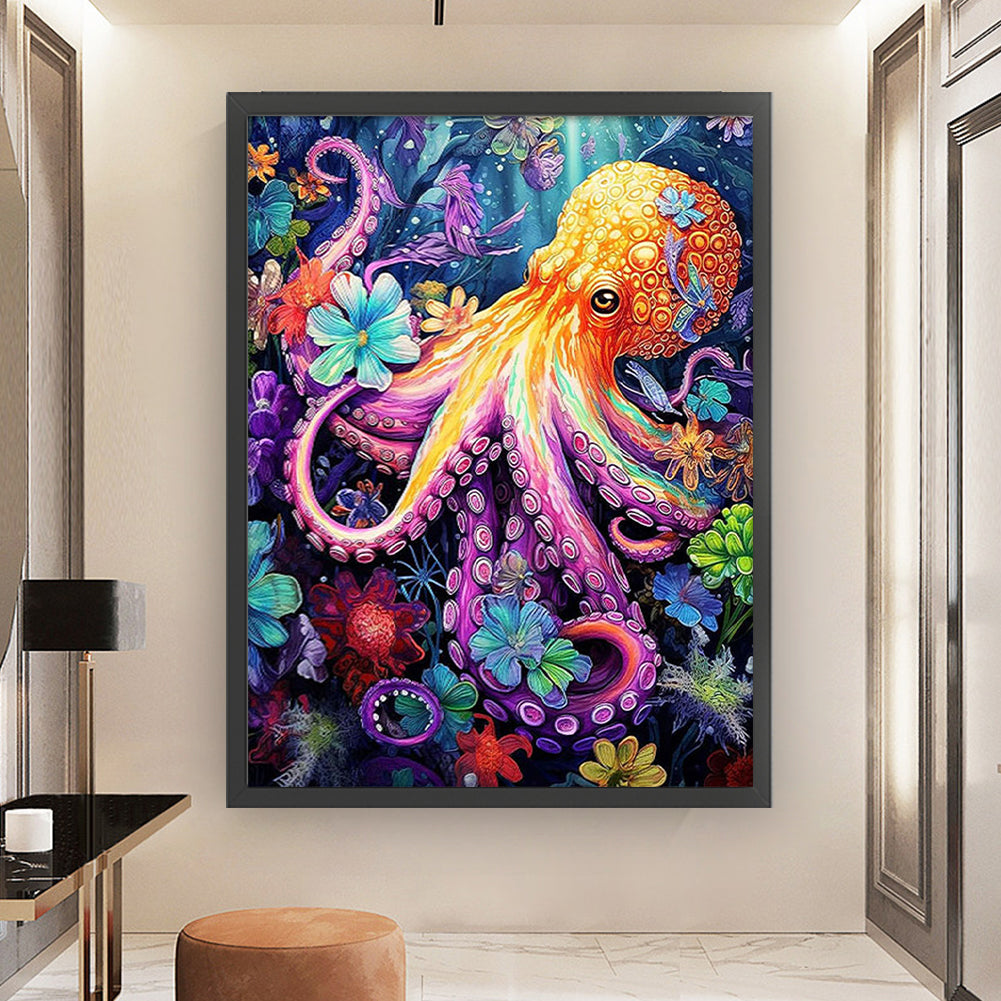 Octopus - Full 11CT Stamped Cross Stitch 50x68CM - Yishu