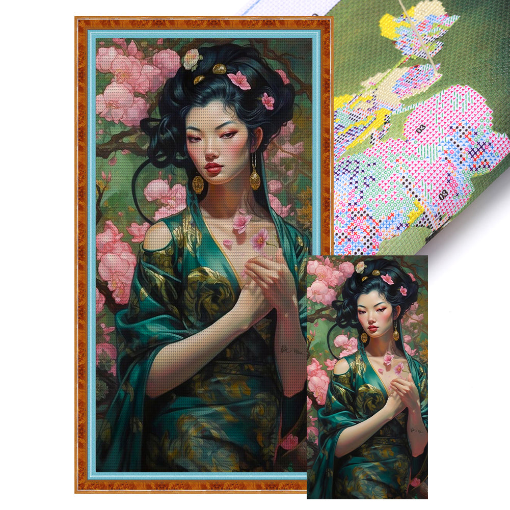 Yishu - Ancient Beauty - 50*100CM 11CT 3 Stamped Cross Stitch