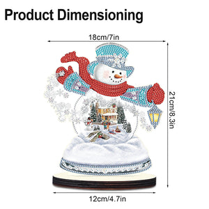 Christmas Snowman Wooden Desktop Diamond Painting Ornament (4)