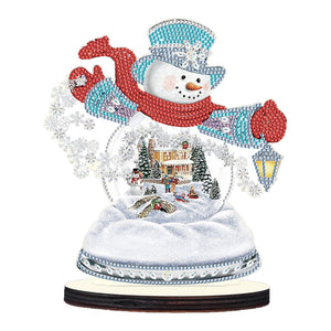 Christmas Snowman Wooden Desktop Diamond Painting Ornament (4)