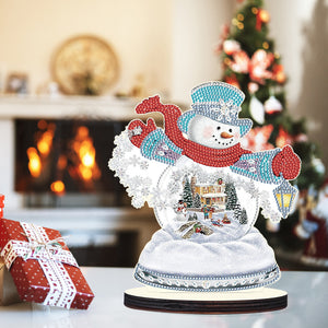 Christmas Snowman Wooden Desktop Diamond Painting Ornament (4)