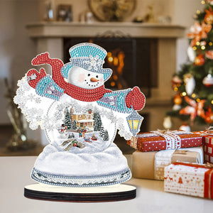 Christmas Snowman Wooden Desktop Diamond Painting Ornament (4)