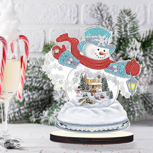Christmas Snowman Wooden Desktop Diamond Painting Ornament (4)