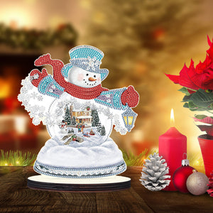 Christmas Snowman Wooden Desktop Diamond Painting Ornament (4)