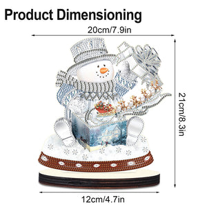 Christmas Snowman Wooden Desktop Diamond Painting Ornament (8)