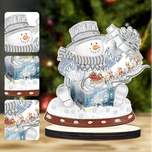 Christmas Snowman Wooden Desktop Diamond Painting Ornament (8)