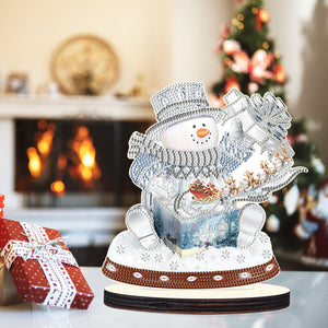 Christmas Snowman Wooden Desktop Diamond Painting Ornament (8)