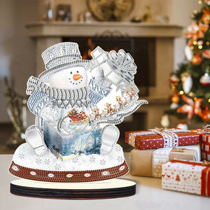 Christmas Snowman Wooden Desktop Diamond Painting Ornament (8)