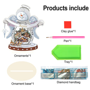 Christmas Snowman Wooden Desktop Diamond Painting Ornament (11)