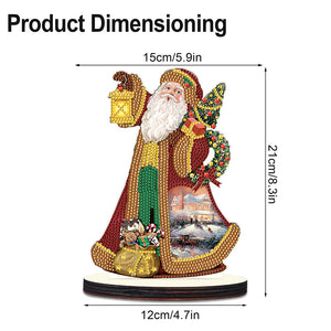 Christmas Wooden Desktop Diamond Painting Ornament Diamond Table Decor (Santa 2)