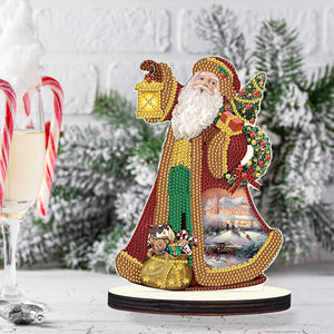 Christmas Wooden Desktop Diamond Painting Ornament Diamond Table Decor (Santa 2)