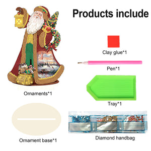 Christmas Wooden Desktop Diamond Painting Ornament Diamond Table Decor (Santa 2)