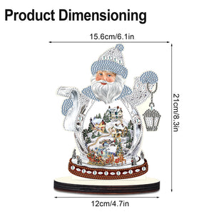Christmas 2PCS Wooden Xmas Snowman Desktop Diamond Painting Ornament (4)