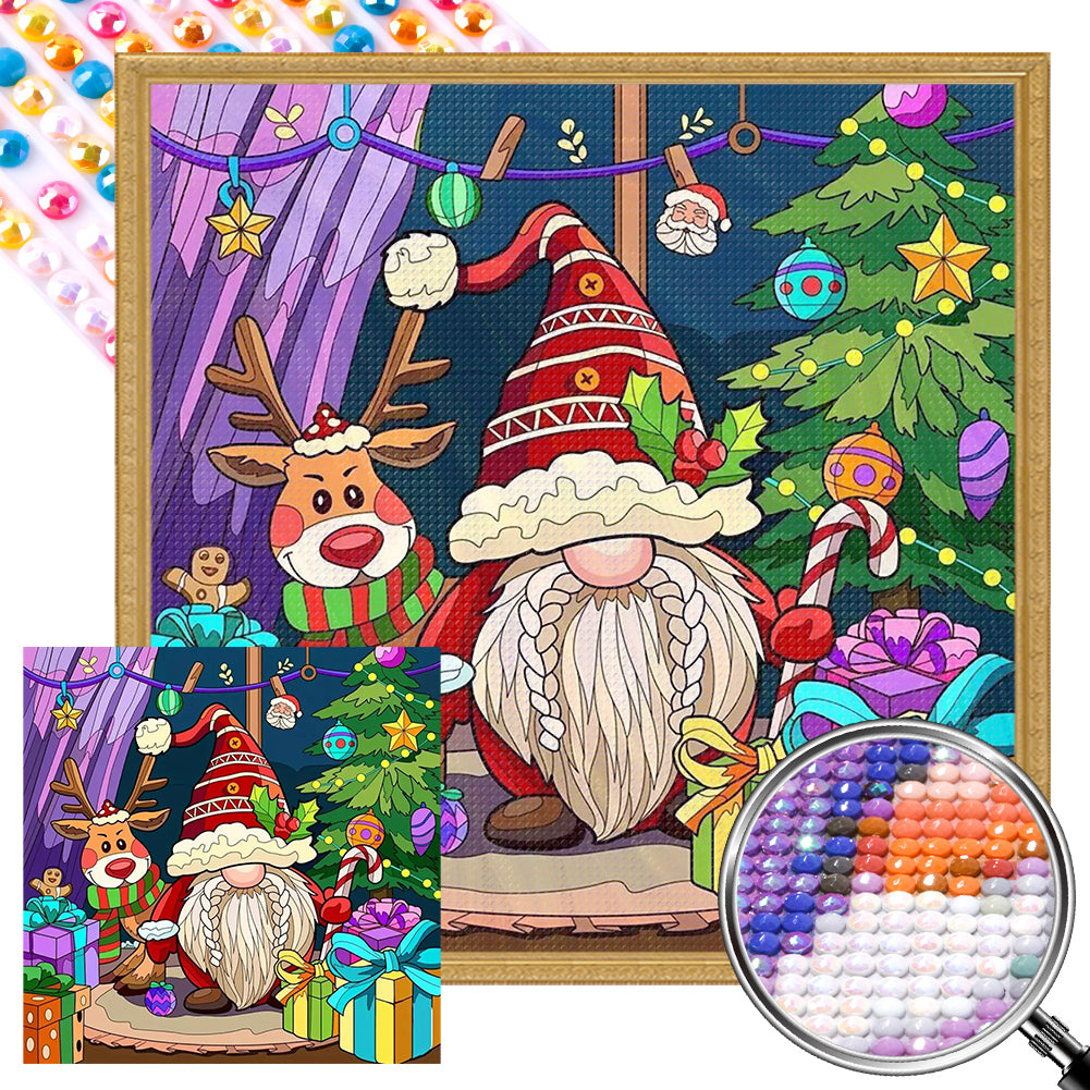 Christmas Gnome 40*40CM(Picture) Full Round Drill Diamond Painting