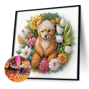 Simple Unhappy Bear 40*40CM(Canvas) Partial Special Shaped Drill Diamond Painting
