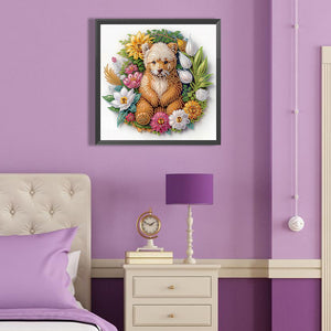 Simple Unhappy Bear 40*40CM(Canvas) Partial Special Shaped Drill Diamond Painting