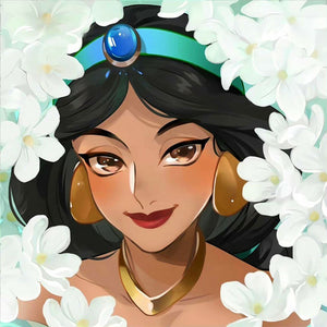 Huancan - Princess Jasmine - 50*50CM 11CT 3 Stamped Cross Stitch