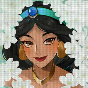 Huancan - Princess Jasmine - 50*50CM 11CT 3 Stamped Cross Stitch