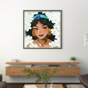 Huancan - Princess Jasmine - 50*50CM 11CT 3 Stamped Cross Stitch