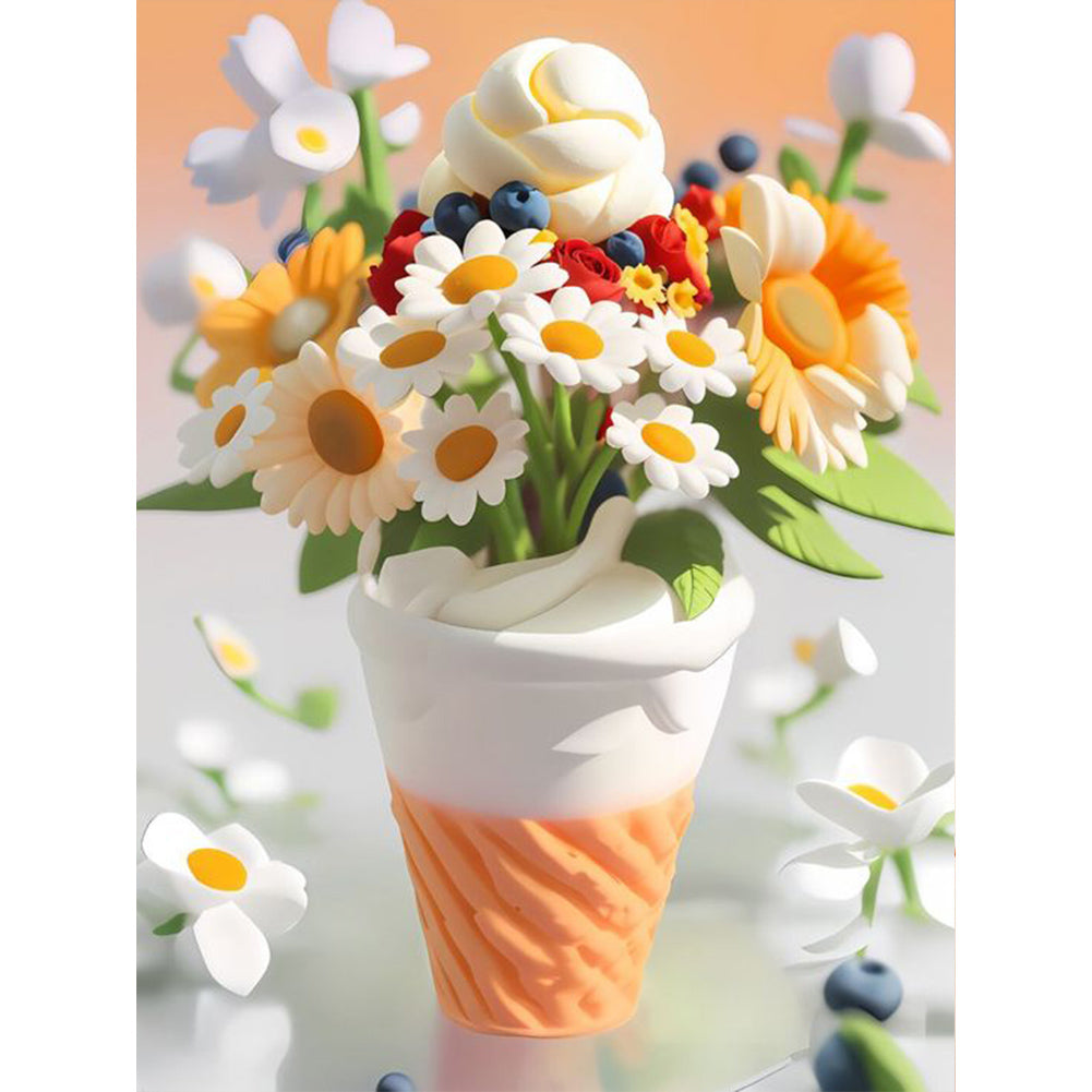 Soft Ice Cream Bouquet 30*40CM(Canvas) Full Round Drill Diamond Painting