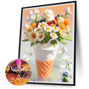Soft Ice Cream Bouquet 30*40CM(Canvas) Full Round Drill Diamond Painting