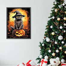 Load image into Gallery viewer, Black Cat And Jack-O&#39;-Lantern 30*40CM(Canvas) Full Round Drill Diamond Painting
