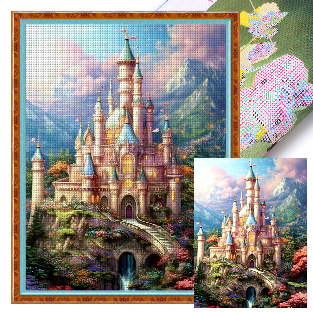 Huancan - Castle - 50*65CM 14CT 2 Stamped Cross Stitch