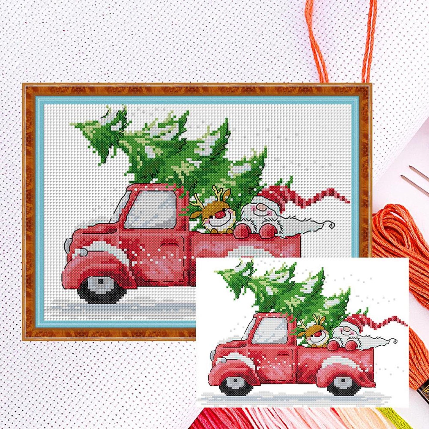 Christmas Eve - Partial 14CT Counted Cross Stitch 29x20CM - Joy Sunday Backstitch