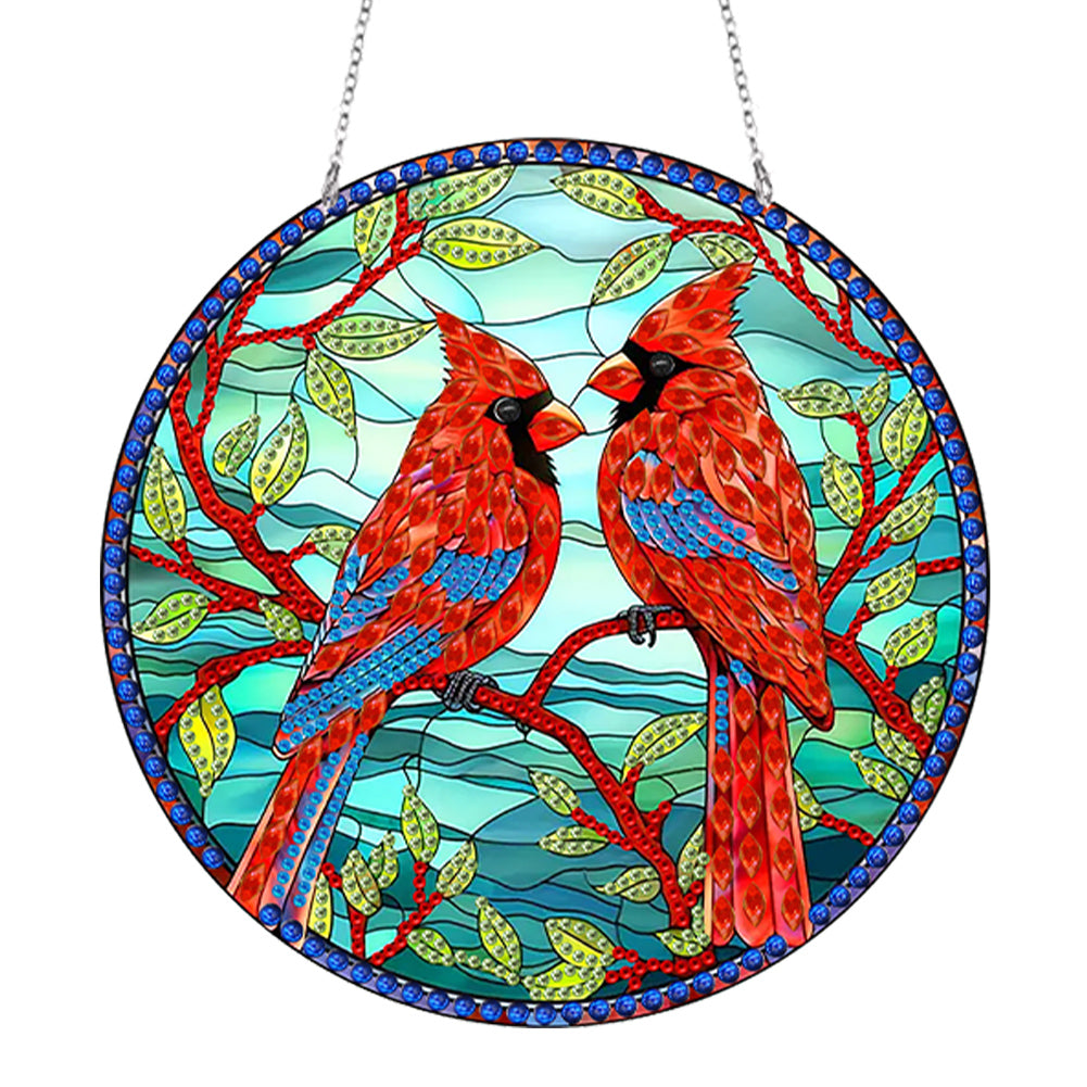 Suncatcher Double Sided Diamond Painting Hanging Decoration (Freckled Bird)