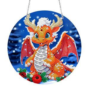 Suncatcher Double Sided Diamond Painting Hanging Decoration (Christmas Dragon)