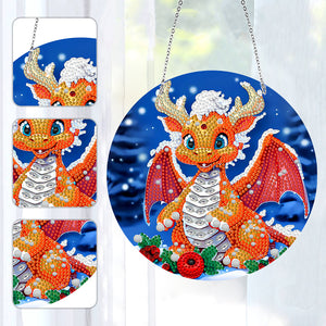 Suncatcher Double Sided Diamond Painting Hanging Decoration (Christmas Dragon)