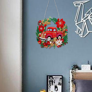 Suncatcher Single Sided Diamond Painting Art Hanging Decor (Christmas Truck 15)
