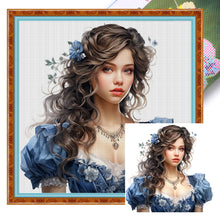 Load image into Gallery viewer, Yishu - Girl - 50*50CM 11CT 3 Stamped Cross Stitch
