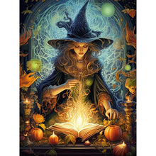 Load image into Gallery viewer, Halloween Witch 30*40CM(Canvas) Full Round Drill Diamond Painting
