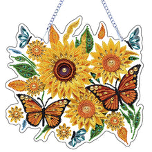 Load image into Gallery viewer, Sunflower 2D Flat DIY Hanging Diamond Art Kits Special Shape Diamond Art Pendant
