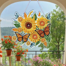 Load image into Gallery viewer, Sunflower 2D Flat DIY Hanging Diamond Art Kits Special Shape Diamond Art Pendant

