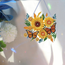 Load image into Gallery viewer, Sunflower 2D Flat DIY Hanging Diamond Art Kits Special Shape Diamond Art Pendant
