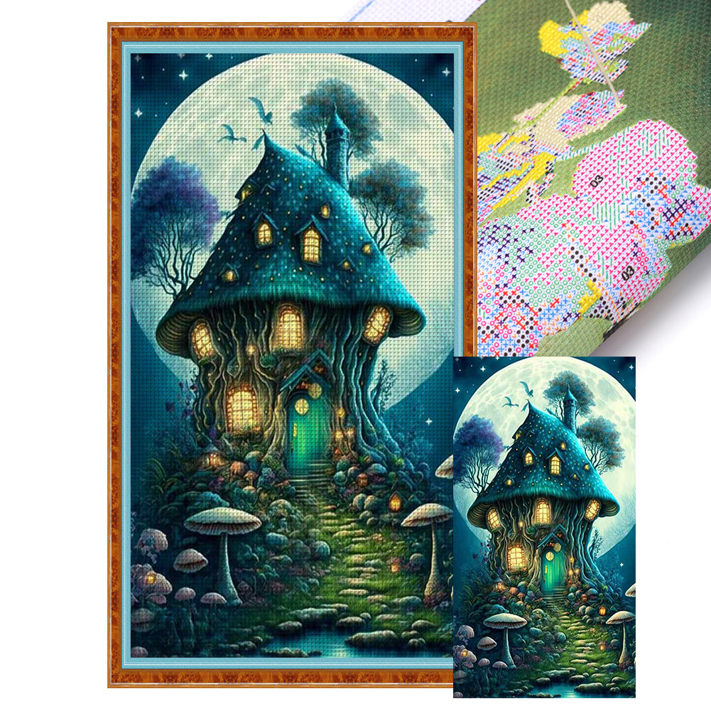 Huancan - Tree House - 40*70CM 16CT 2 Stamped Cross Stitch