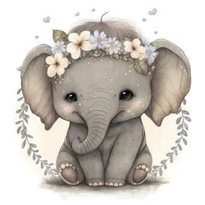Cute Baby Elephant 30*30CM(Canvas) Full Round Drill Diamond Painting
