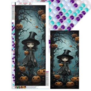 Halloween Forest Witch 30*70CM(Canvas) Full Round Drill Diamond Painting