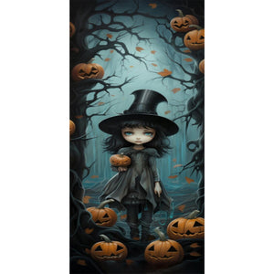 Halloween Forest Witch 30*70CM(Canvas) Full Round Drill Diamond Painting