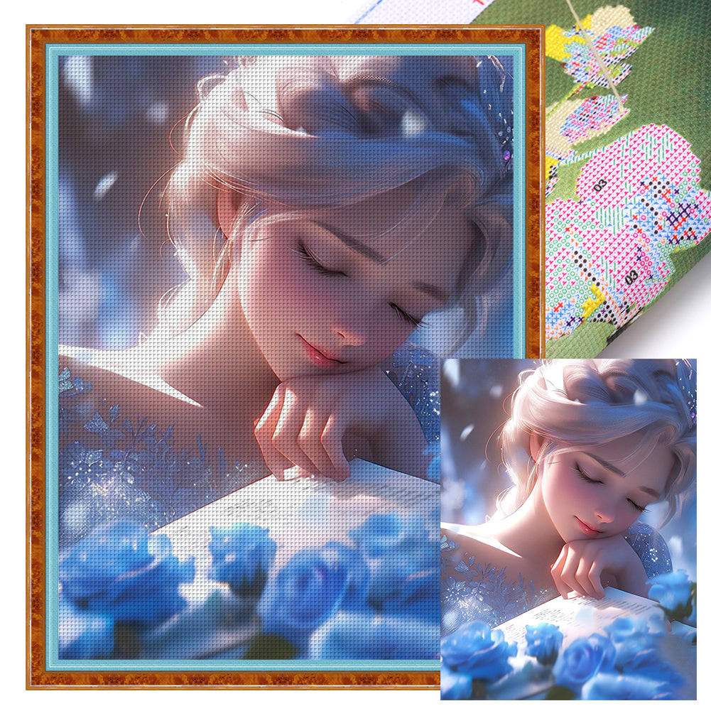 Yishu - Mermaid Princess Ariel - 50*65CM 11CT 3 Stamped Cross Stitch