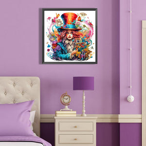 Mad Hatter Alice 40*40CM(Canvas) Full Round Drill Diamond Painting