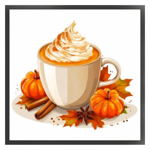 Huancan - Pumpkin Coffee - 50*50CM 11CT 3 Stamped Cross Stitch