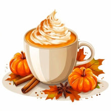 Load image into Gallery viewer, Huancan - Pumpkin Coffee - 50*50CM 11CT 3 Stamped Cross Stitch

