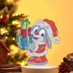 Christmas Special Shape Diamond Art Table Decor for Home Office Table Decor (Xmas Bunny2)