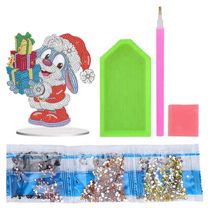 Christmas Special Shape Diamond Art Table Decor for Home Office Table Decor (Xmas Bunny2)
