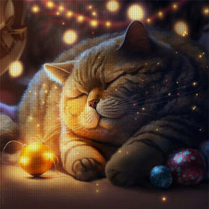 Huancan - Sleeping Cat - 50*50CM 11CT 3 Stamped Cross Stitch